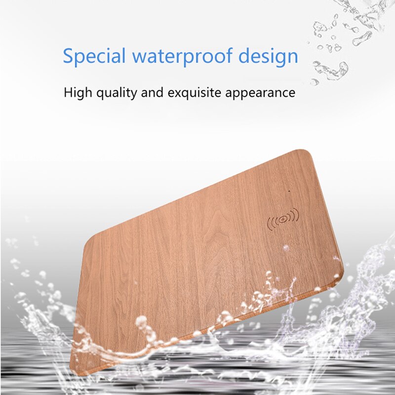 Leather Wood Wireless Charging Mouse Pad